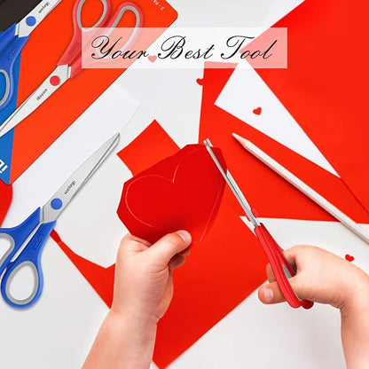 Scissors, iBayam 8" All Purpose Scissors Bulk 3-Pack, Ultra Sharp 2.5mm Thick Blade Shears Comfort-Grip for Office Desk Accessories Sewing Fabric Home Craft School Supplies, Right/Left Handed - Image 7