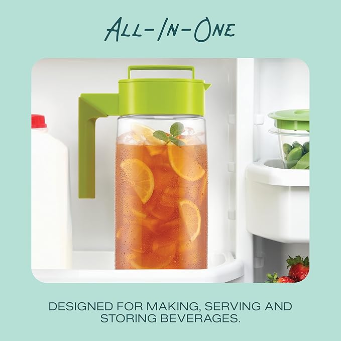 Takeya Airtight Pitcher - Durable BPA-Free Eastman Tritan Odor/Stain-Resistant Leakproof Lid for Iced Tea/Water Easy-Grip Silicone Handle Spill-Free Spout Fridge-Friendly Made in USA 1 Quart/Black - Image 6