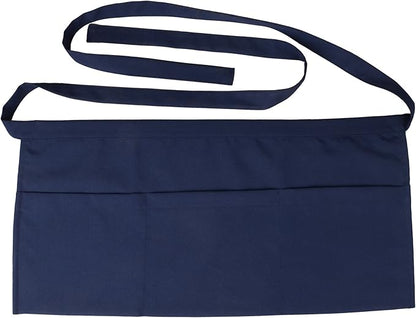 Resist water 3 big Pockets Waist Server Apron Kitchen Restaurant Unisex Half Aprons by SEW+UR+LIFE