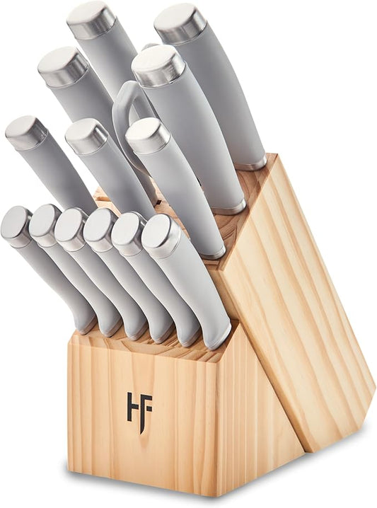 Hampton Forge Epicure Cool 15Pc Block Set, 6.70 LB, Taupe/Grey by HamptonForge