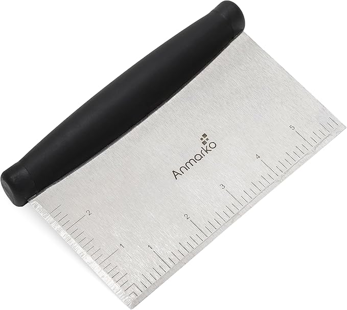 Stainless Steel Metal Griddle Scraper Chopper - Great as Dough Cutter for Bread and Pizza Dough - Multipurpose Kitchen Utensil for Flat Top Griddle - Commercial Quality by Anmarko