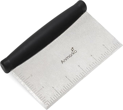 Stainless Steel Metal Griddle Scraper Chopper - Great as Dough Cutter for Bread and Pizza Dough - Multipurpose Kitchen Utensil for Flat Top Griddle - Commercial Quality by Anmarko
