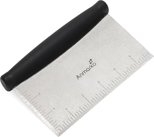 Stainless Steel Metal Griddle Scraper Chopper - Great as Dough Cutter for Bread and Pizza Dough - Multipurpose Kitchen Utensil for Flat Top Griddle - Commercial Quality by Anmarko