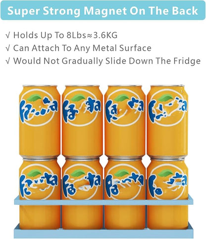 Magnetic Spice Rack For Refrigerator, Space Saving Magnetic Shelf For Fridge Blue 4 Pack With Magnetic Paper Towel Holder - Image 3