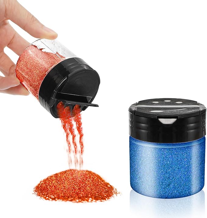 Foraineam 30 Pack Clear Plastic Jars 4 oz Mini Seasoning Bottles Spice Jars with Black Flip Cap to Pour Or Shaker, Round Food Safe Storage Containers with Lids for Spice Powders Cosmetics Crafts