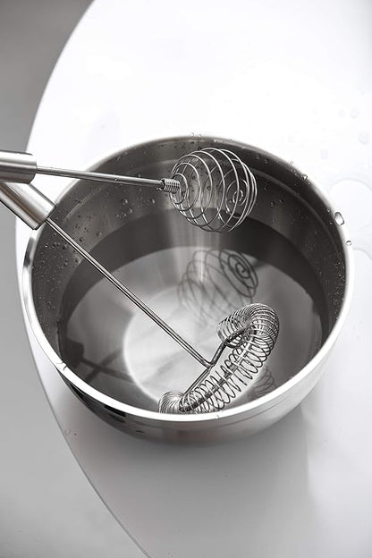 Whisk,Spiral Whisks Egg Beater for Blending Mixing Stirring, Non-Stick Stainless Steel Whisk,11.2 inch - Image 2