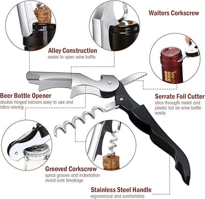 Wine Keys Opener Travel Corkscrew Wine bottle Opener Waiter Beer Bartender for Home Office Kitchen Restaurant Bar Applications(Black,24 Pieces) - Image 4
