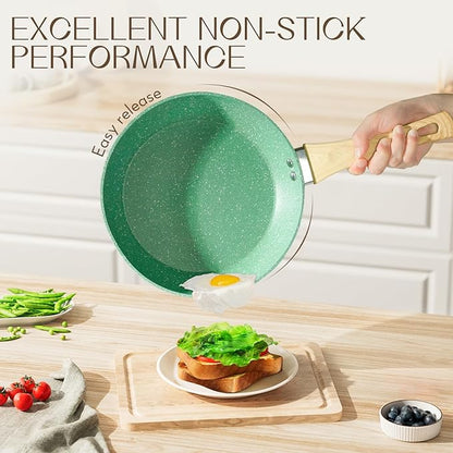 Innerwell Nonstick 9.5 Inch Skillet, Aluminum, Non-Toxic, PTFE & PFOA Free, Suitable for All Stovetops, Easy to Clean, Multipurpose - Image 3