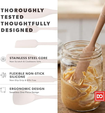 DI ORO 6-Piece Silicone Spatula Set - Rubber Kitchen Utensils for Baking, Cooking & Mixing - Heat-Resistant 600°F BPA Free Spatulas for Nonstick Cookware - Dishwasher Safe (Cinnamon)