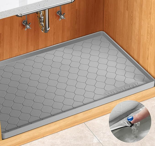 Winisok Silicone Under Sink Mat 22" x 22", kitchen Essentials and Gadgets, Shelf liner and Cabinet Protector, Home Organizers and Storage, Waterproof Bathroom Tray by Winisok