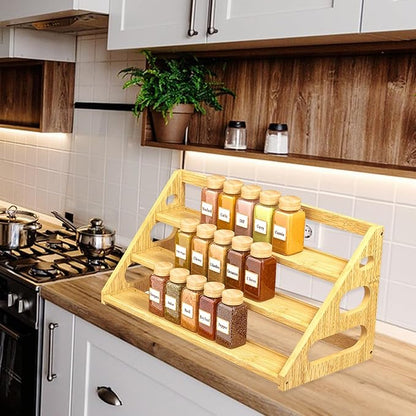 Spice Rack - Bamboo Wood Spice Rack Organization for Cabinet/Countertop - Image 7