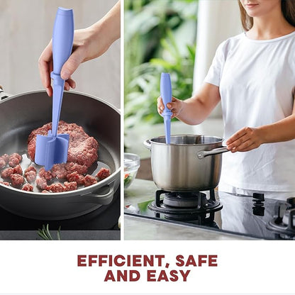 Meat Chopper, Hamburger Grinder, Premium Heat Resistant Smasher for Ground Beef, Burger Grinder Nylon Potato Mix Tool-Purple - Image 6