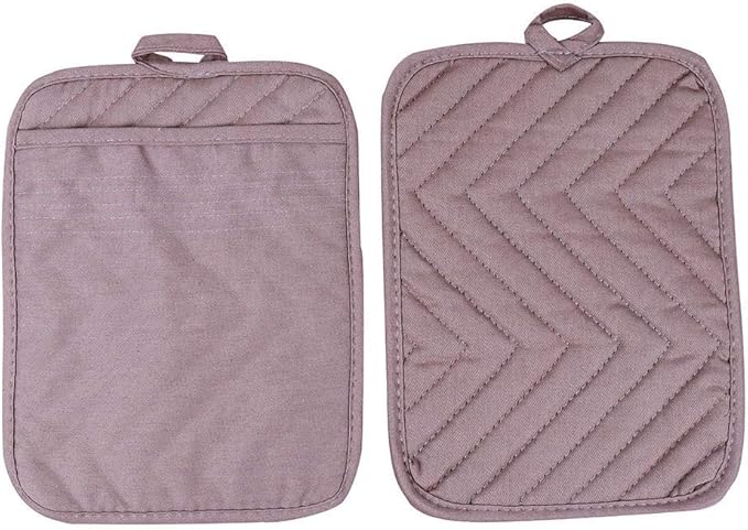 Anyi Pot Holders for Kitchen Heat Resistant, Cotton Hot Pads for Counter Table, Grey Kitchen Pot Holders with Pocket Pack of 3 - Image 6