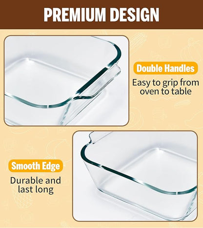 6"x6" Baking Pan, Square Baking Dishes 2 Pack Glass Bakeware Dish For Casserole Lasagna Brownie, Perfect for Reheating Individual Portions in Oven, Microwave or Air Fryer - Image 2