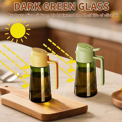 SWEET VIEW Olive Oil Dispenser and Oil Sprayer – 16oz/470ml Glass Light-Proof Oil Pourer for Kitchen, Air Fryer, Cooking, Salad, and BBQ - Image 8
