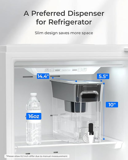 Waterdrop Slim Alkaline Water Filter Dispenser, Large 35-Cup, Up to PH 9.5, Healthy, Clean & Toxin-Free Mineralized Alkaline Water, 100-Gallon, BPA Free, Black (1 Filter Included) - Image 2