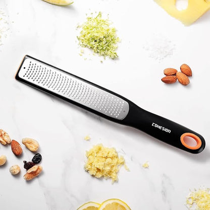 Cohesion Etched Zester & Grater Set of 2 - Kitchen Zester Tool for Lemon, Cheese, Garlic, Ginger, Nutmeg, Chocolate, Fruits, Vegetables - Sharp Premium Stainless Steel Blade with Protective Cover - Image 7