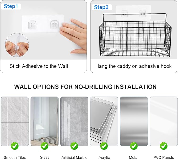 2 Pack Large Adhesive Cabinet Organizer - Lid Organizer Inside Cabinet Wall Mounted Pantry Door Caddy for Kitchen Containers Lid Kitchen Under Sink Basket - Image 5