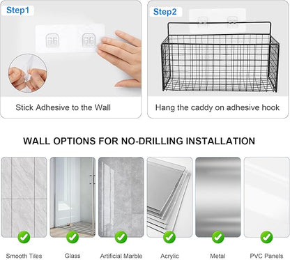 2 Pack Large Adhesive Cabinet Organizer - Lid Organizer Inside Cabinet Wall Mounted Pantry Door Caddy for Kitchen Containers Lid Kitchen Under Sink Basket - Image 5