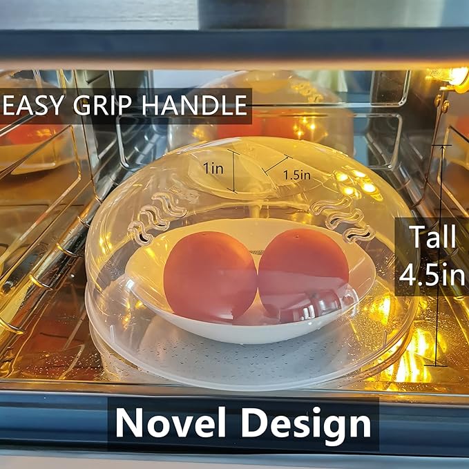 Microwave Cover for Food 2PCS Microwave Splatter Cover Large Microwave Plate Food Cover With Easy Grip Handle Anti-Splatter Lid With Enlarge Steam Vents,11.5 Inch,BPA Free & Dishwasher Safe 2-PCS - Image 3