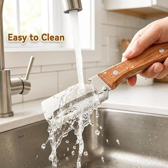 Multi-Functional Vegetable Peeler for Kitchen with Wooden Handle and Bottle Opener, 2 in 1 Stainless Steel Veggie Peeler Kitchen Gadgets Tool for Fruit Potato Pumpkin Apple Carrot Papaya - Image 6