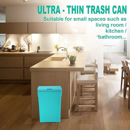 BestOffice 13 Gallon Trash Can Automatic Kitchen Trash Can Touch Free High-Capacity Garbage Can with Lid for Bedroom Bathroom Home Office 50 Liter (Black, 1) (2, Blue) - Image 6