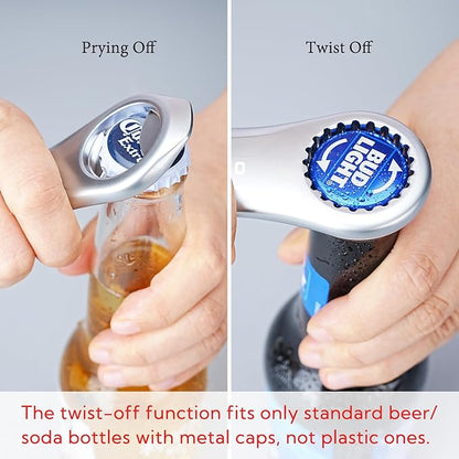 KITCHENDAO Magnetic Beer Bottle Opener for Refrigerator, Twist-off/Pry-off Opener, Pop-can Opener, Heavy Duty Steel Die-Cast Construction with Magnets, Stick to Fridge for Easy Storage, Gift for Men - Image 3