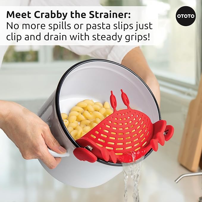 OTOTO Prep Pals Bundle of Red the Crab, Nessie, Crabby - Cute Kitchen Accessories, Kitchen Gadgets, Spoon Rest for Stove Top, Soup Ladle, Pasta Strainer, Funny Unique Gifts, Cooking Gifts - Image 5