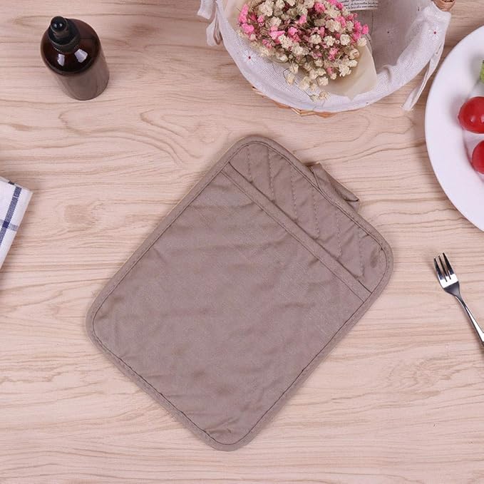 Anyi Pot Holders for Kitchen Heat Resistant, Cotton Hot Pads for Counter Table, Grey Kitchen Pot Holders with Pocket Pack of 3 - Image 4