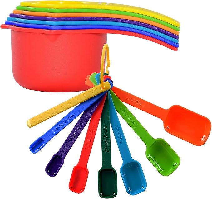 DOTINGHUX Measuring Cups and Spoons Set of 15,Assorted Colors by DOTINGHUX