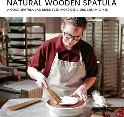 Wooden Spatula for Cooking Set of 2 – 12 Inch Acacia Wood Spatula with Thin Edge for Flipping – Flat Wooden Spatulas for Nonstick Pans – Sturdy Wood Cooking Utensils for Daily Use