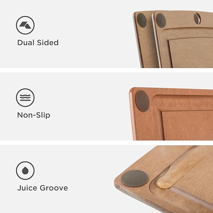 Epicurean All-In-One Cutting Board with Non-Slip Feet and Juice Groove - Non-toxic, Dishwasher Safe, Made in the USA, 14.5" x 11.25", Nutmeg - Image 6