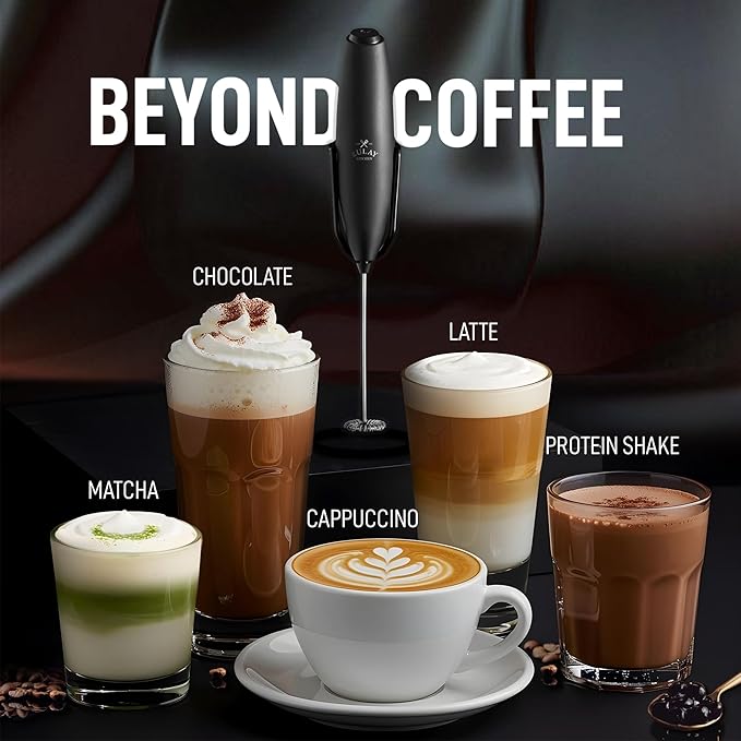 Zulay Kitchen Executive Series Milk Frother Wand - Upgraded & Improved Stand - Ideal Coffee Gift - Coffee Frother Handheld Foam Maker For Lattes - Electric Milk Frother Handheld For Cappuccino - Image 3