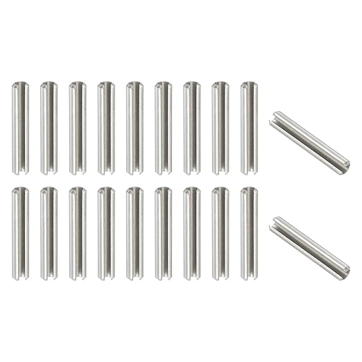 PATIKIL Slotted Spring Pin, 20 Pcs 3/16" x 1-3/16" (5.3mm x 30mm) 304 Stainless Steel Split Roll Pins Spring Dowel for Home Improvement Automotive Machine Repair, Silver