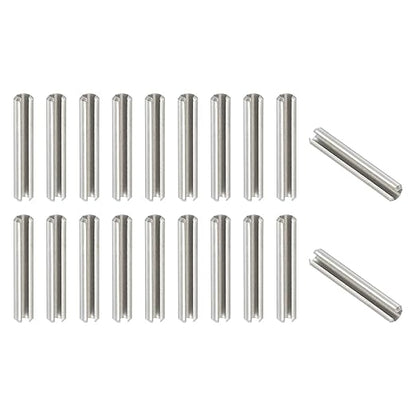 PATIKIL Slotted Spring Pin, 20 Pcs 3/16" x 1-3/16" (5.3mm x 30mm) 304 Stainless Steel Split Roll Pins Spring Dowel for Home Improvement Automotive Machine Repair, Silver