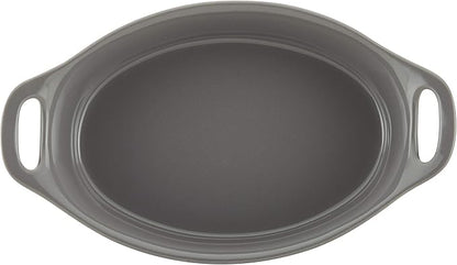 Rachael Ray Ceramics Oval Baker, 1.5-Quart, Gray