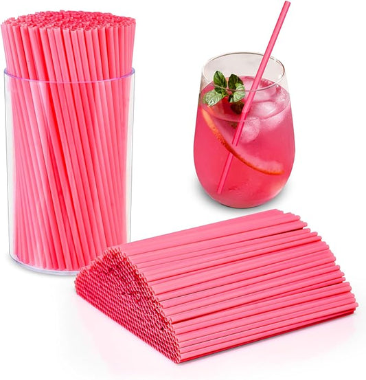 500 Pcs Neon Pink Coffee Stir Sticks Set Acrylic Stir Stick Holder Coffee Stirrers Holder Cocktail Straws Bar Straws Drink Stirrers for Coffee Bar Cocktail Tea Juice Party Supplies Restaurant Decor by DLUGOPIS