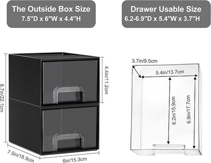 Vtopmart Black Small Stackable Storage Drawers, Cologne Organizer for Men,Plastic Containers for Vanity, Dresser,Office Desk,Bathroom Countertop Organization,Ideal for Room Decor,Gifts for Men - Image 3