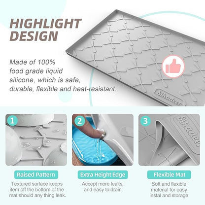 SIKADEER 40" x 22" Under Sink Mat Waterproof, Silicone Mat Kitchen Drawer Shelf and Cabinet Liner, Sink Protector for Kitchen Organizers and Storage, Boot Tray Pet Food Mats - Image 5