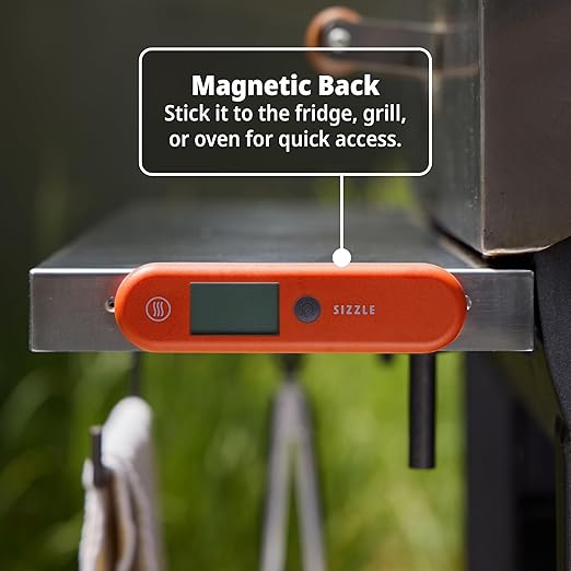 ThermoWorks Sizzle Digital Meat Thermometer – Instant Read in 2 Seconds, Waterproof, Folding Probe with Magnetic Back, Auto-Rotating Backlit Display, for Cooking Food, Grill & BBQ - Dove Grey - Image 3