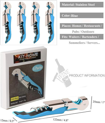 Professional Waiter Corkscrew Wine Openers Set, Heavy Duty Stainless Steel Hinges Wine Key for Restaurant Waiters, Sommelier, Bartenders - Image 5