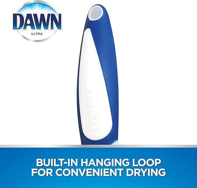 Dawn Dish Brush with Soft Nylon Bristles and Scraper, Blue/White - Image 5