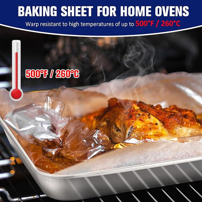 Mimorou 12 Pcs Baking Sheet Stainless Steel Cookie Sheet Small Metal Pans Professional Rectangle Oven Trays Kitchen Baking Cooking Oven and Toaster, Dishwasher Safe(8 x 5.9 Inches)