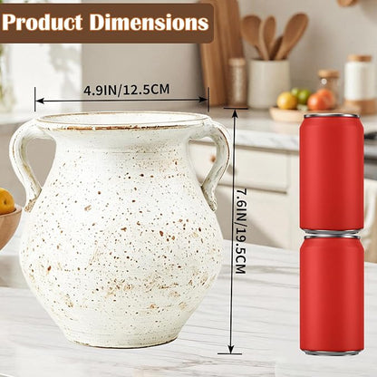 Rustic Kitchen Utensil Holder for Countertop, 7.6x4.9In Large Ceramic Cooking Utensil Crocks for Countertop, with non-slip pads, Morden Farmhouse Vintage Kitchen Counter Decor - Image 6