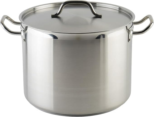 Winware Stainless Steel 24 Quart Stock Pot with Cover,Silver by Winco