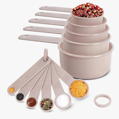 11PCS Measuring Spoons and Measuring Cups Set, Stackable Cups and Spoons, Nesting Cups Spoon for Cooking Baking Supplies, Kitchen Gadgets Essentials Tools by Puctstone