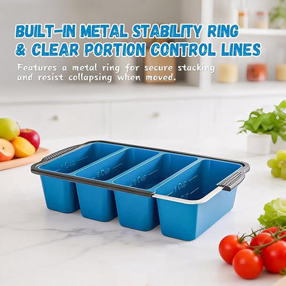 GORCI Silicone Soup Freezer Trays with Lids - 3 Pack, ½ cup, 1 cup, and 2 cup - Perfect Portion Control for Broth, Sauce & Meal Prep ，100% Platinum Silicone BPA-Free, Flexible, Dishwasher Safe - Image 3