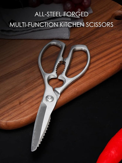 Kitchen Scissors, Forged Stainless Steel Heavy Duty Kitchen Shears, Dishwasher Safe Cooking Scissors for Meat, Poultry & Vegetables - Image 4
