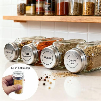 Spice Labels, 432Pcs Spice Labels Stickers 1.4in Waterproof Adhesive Round Preprinted Spice with Blank Label Black Tear Resistant Sticker for Kitchen Jars Caps Food Containers Organizers - Image 3