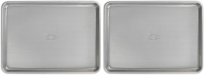USA Pan Bakeware Nonstick Half Sheet Pan,Baking Sheet,Aluminized Steel,(Pack of 2) by USAPan